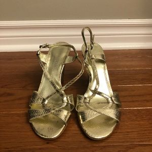 Franco Sarto Leather Gold High Heels